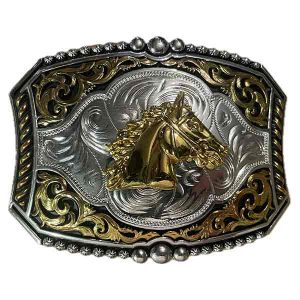 BKC8001 Boucle de ceinture country western tete de cheval unisexe